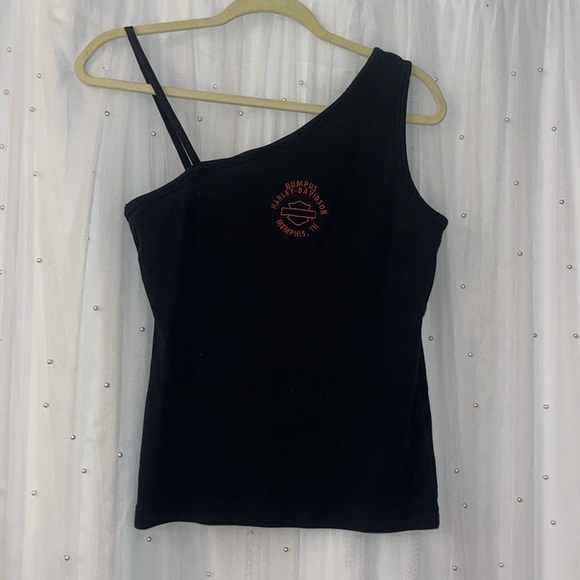 Harley-Davidson Women's Black Asymmetrical Tank Top - Picture 3 of 5